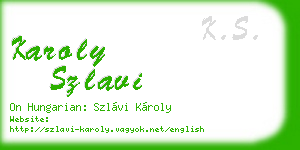 karoly szlavi business card