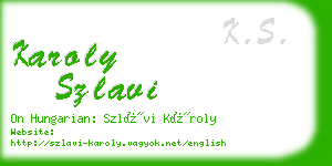 karoly szlavi business card